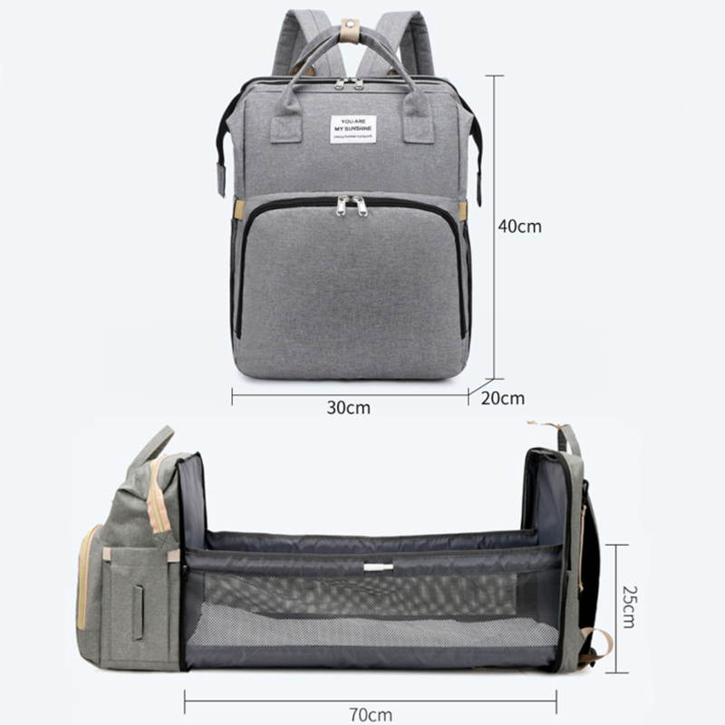 Portable Folding Crib 7-in-1 Baby Waterproof Diaper Bag