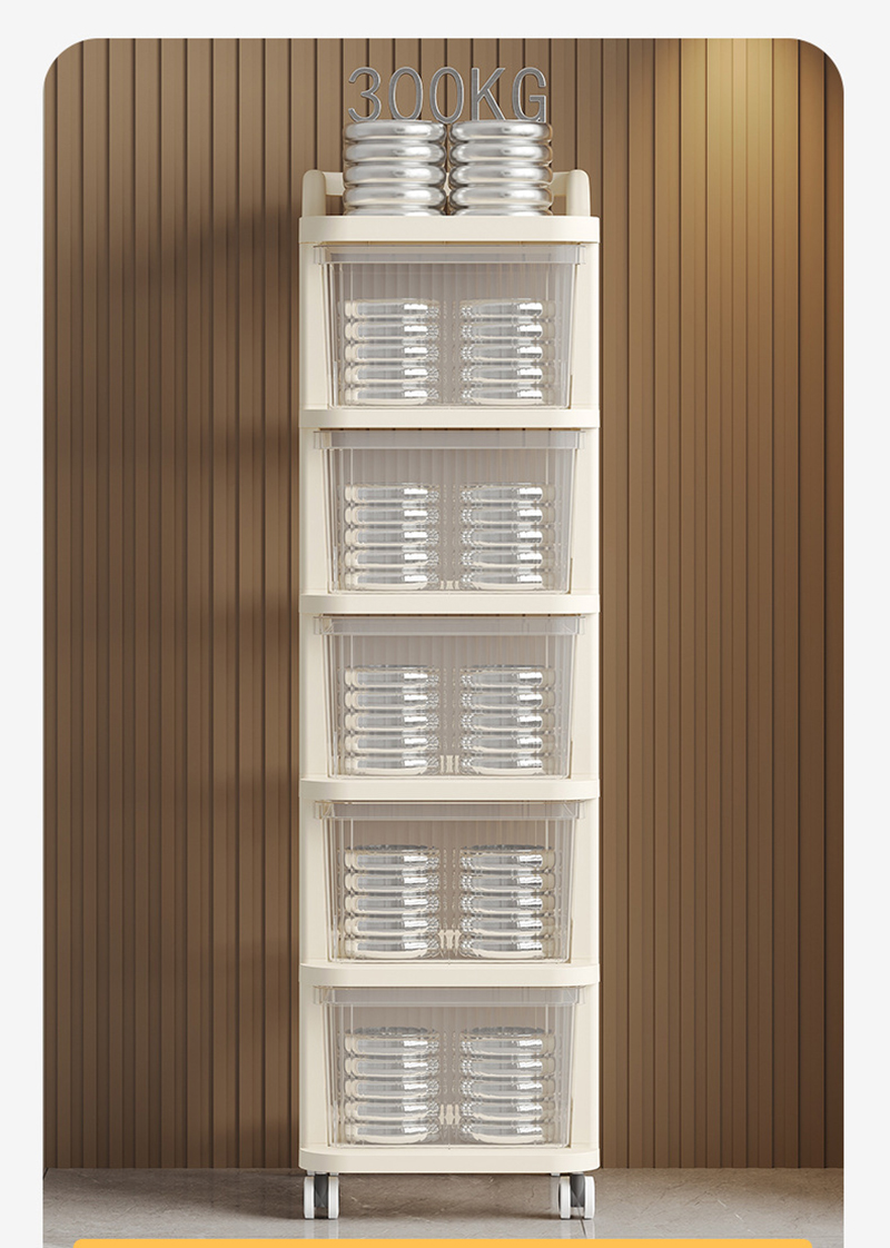 Plastic Rolling Storage Cart with Drawers Household Organizer Cabinet