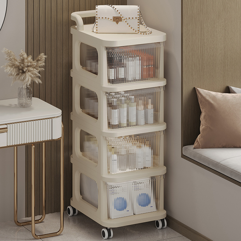 Plastic Rolling Storage Cart with Drawers Household Organizer Cabinet