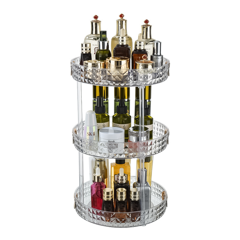 Desktop Vanity Shelf for Perfume, Skin Care Products, Makeup Brushes, and Cosmetics Storage with Glass Countertop Box 