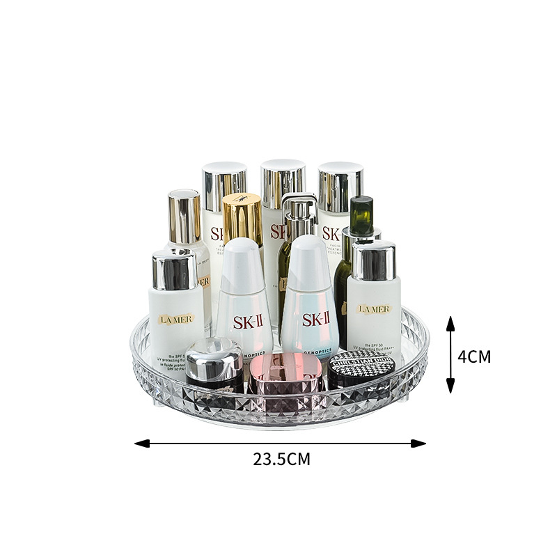 Desktop Vanity Shelf for Perfume, Skin Care Products, Makeup Brushes, and Cosmetics Storage with Glass Countertop Box 