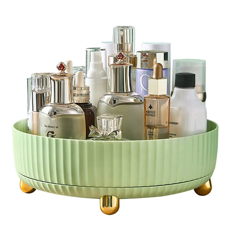 Multi-functional 360-Degree Rotating Storage Box Rack Shelf Turntable Organizer for Cosmetics, Seasoning Bottles