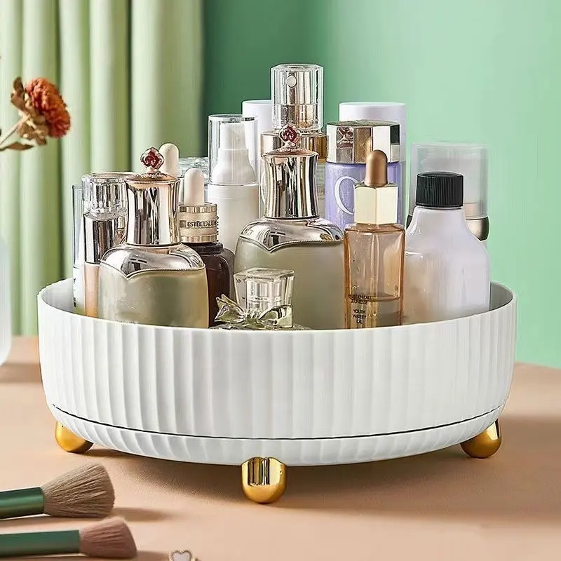 Multi-functional 360-Degree Rotating Storage Box Rack Shelf Turntable Organizer for Cosmetics, Seasoning Bottles
