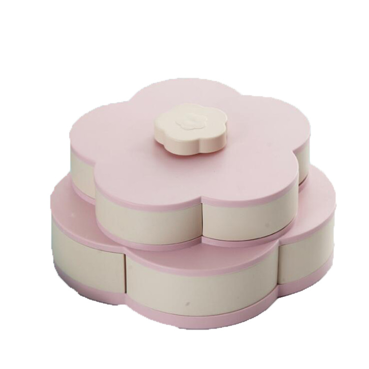 Petal Rotating Candy Dish Dried Fruit Plate Snacks Storage Tray
