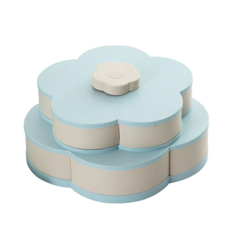 Petal Rotating Candy Dish Dried Fruit Plate Snacks Storage Tray