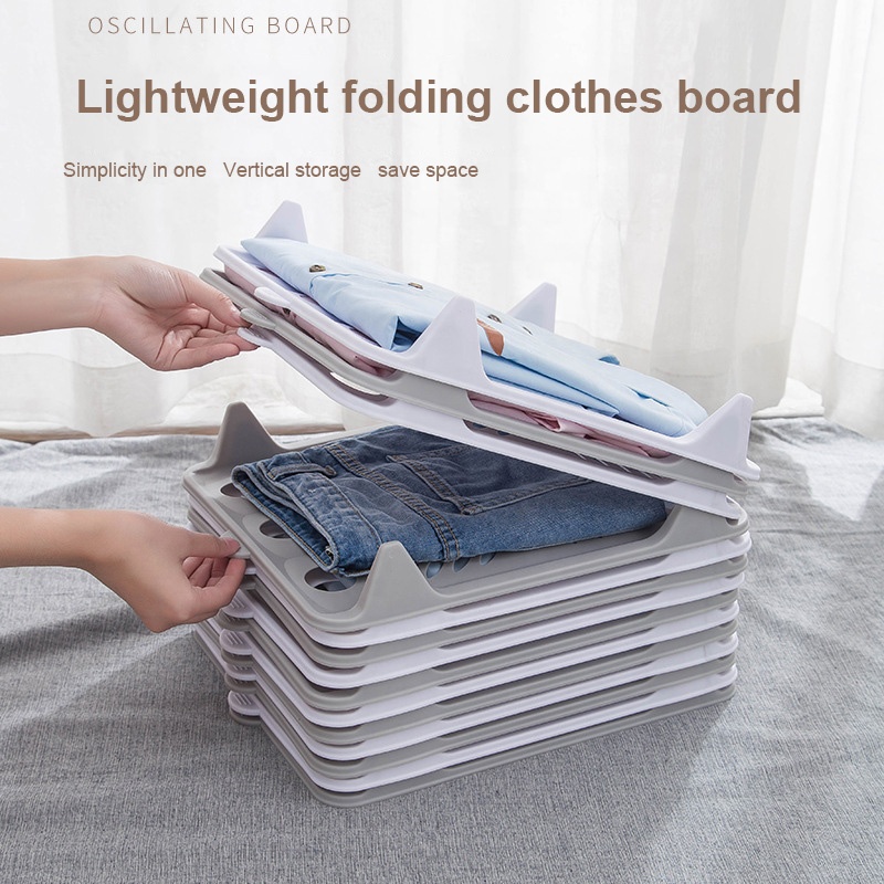 5PCS Stackable Plastic Clothes Folding Board Organizer - Wardrobe Storage for Child and Adult T-shirts