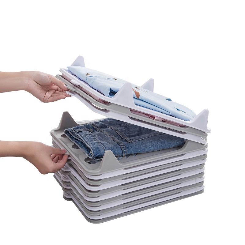 5PCS Stackable Plastic Clothes Folding Board Organizer - Wardrobe Storage for Child and Adult T-shirts