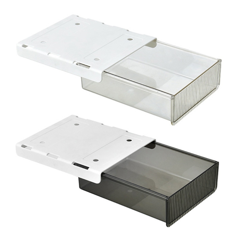 Self-Adhesive Under Table Drawer Organizer Tray - Hidden Storage Box for Pens, Pencils, and Sundries