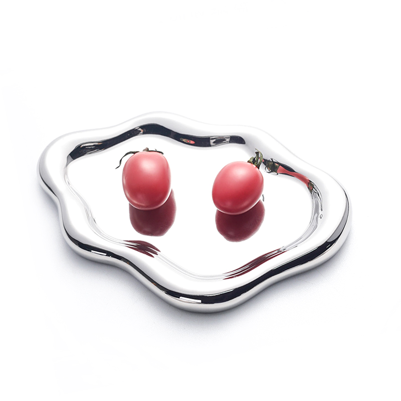 2024 White and Black Ceramic Cloud Plate - Desserts, Cake, Salad, Fruit, Key Chain, Jewelry Storage Display