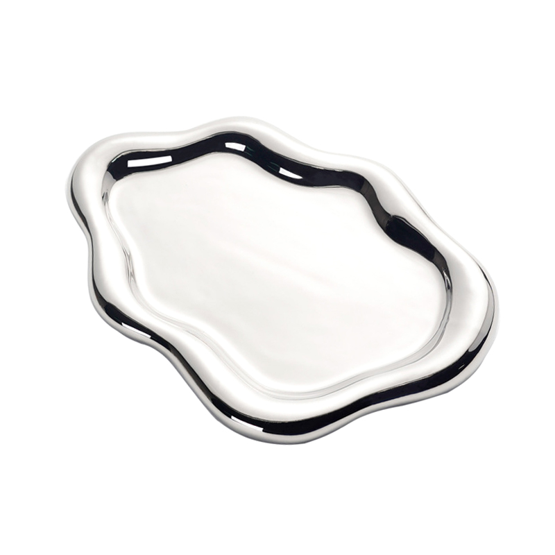 2024 White and Black Ceramic Cloud Plate - Desserts, Cake, Salad, Fruit, Key Chain, Jewelry Storage Display