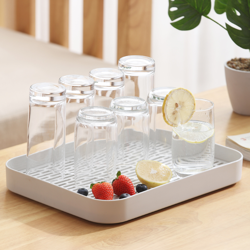 Tray for Bathroom & Kitchen Sink - Draining Board, Cup Drying Rack, Plastic Dish Drain Tray