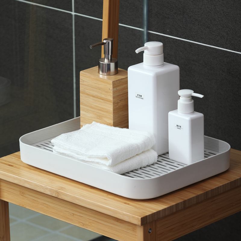 Tray for Bathroom & Kitchen Sink - Draining Board, Cup Drying Rack, Plastic Dish Drain Tray