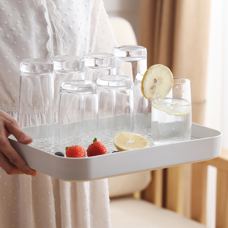 Tray for Bathroom & Kitchen Sink - Draining Board, Cup Drying Rack, Plastic Dish Drain Tray