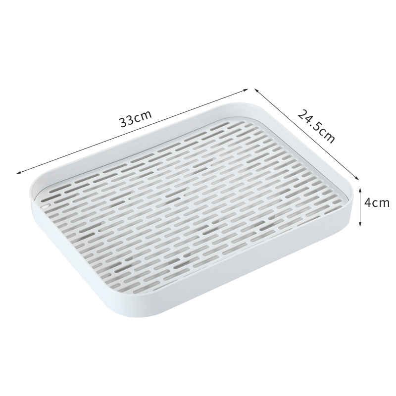 Tray for Bathroom & Kitchen Sink - Draining Board, Cup Drying Rack, Plastic Dish Drain Tray