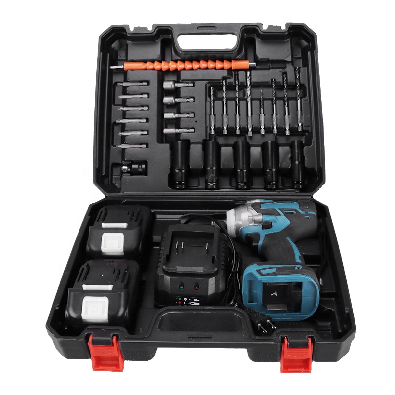 32-Piece Home Rechargeable Brushless Power Tool Kit - Cordless Impact Wrench & Electric Torque Wrench