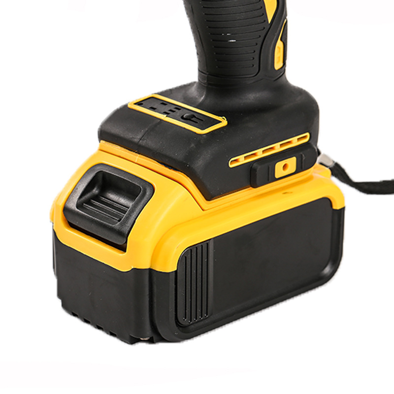 500N.m Yellow Rechargeable Brushless Lithium Battery Electric Impact Wrench - High Power Cordless Torque Wrench Set