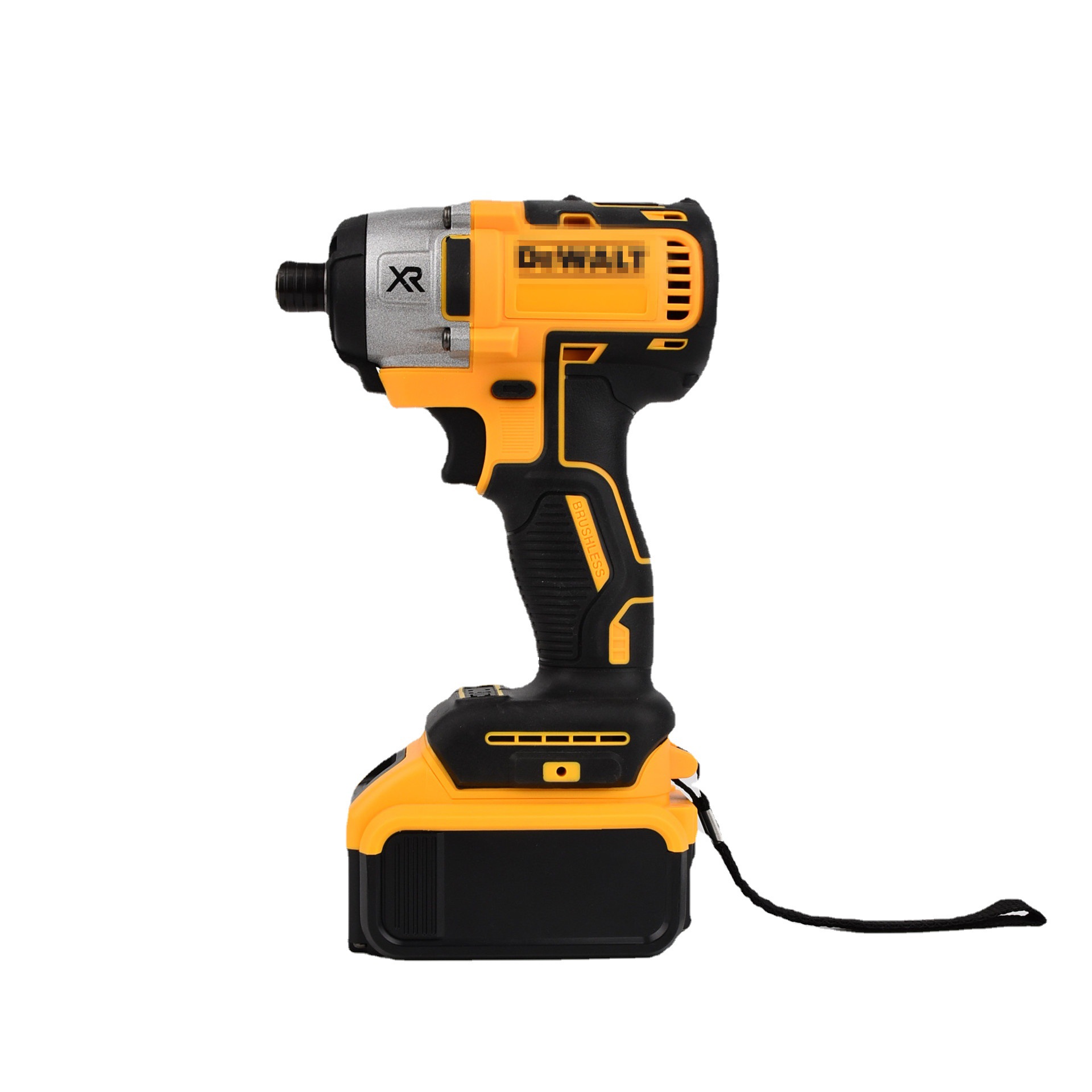 500N.m Yellow Rechargeable Brushless Lithium Battery Electric Impact Wrench - High Power Cordless Torque Wrench Set