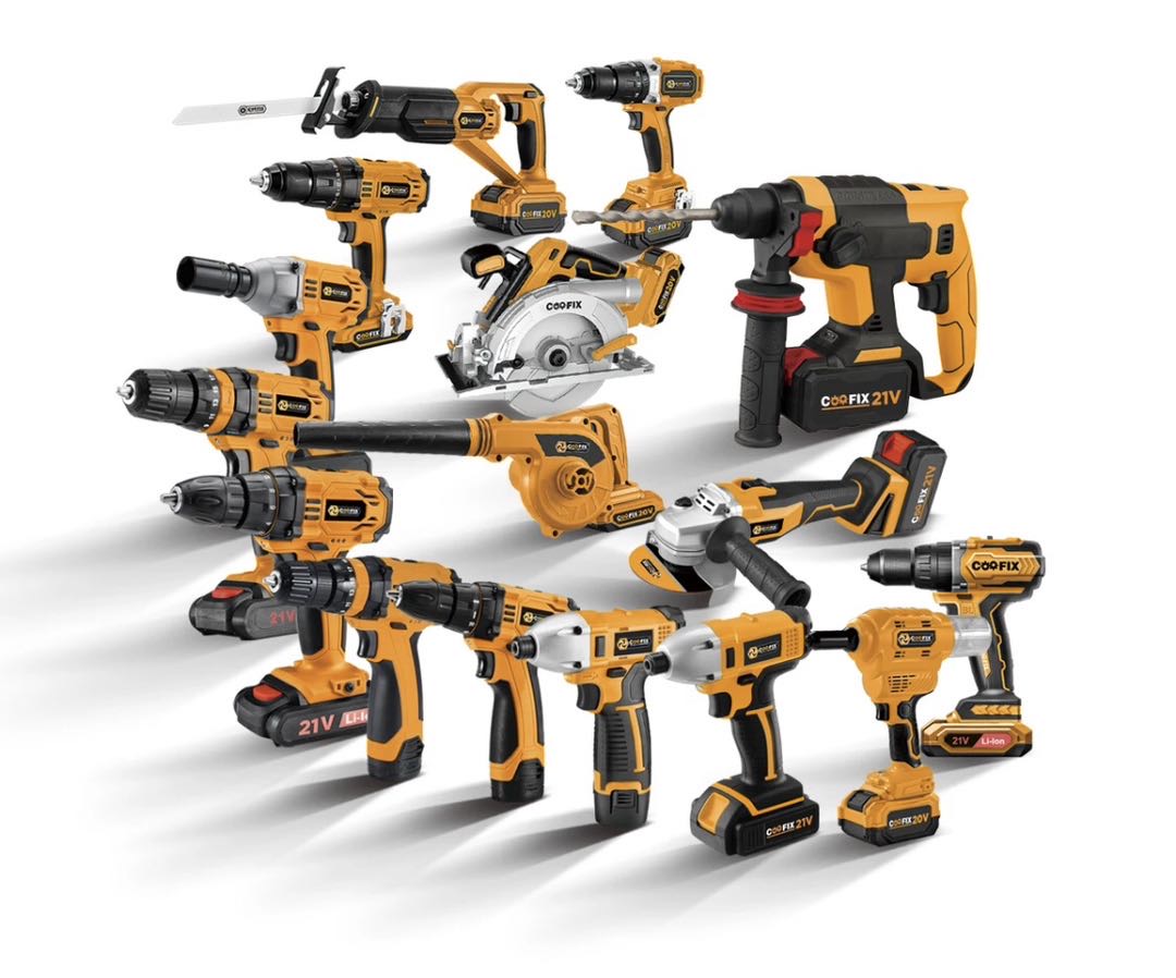 500N.m Yellow Rechargeable Brushless Lithium Battery Electric Impact Wrench - High Power Cordless Torque Wrench Set