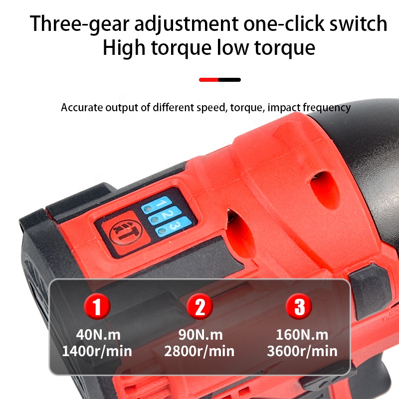 Brushless Lithium Battery Rechargeable Electric Screwdriver Include Battery & Charger & Carrying Plastic Box