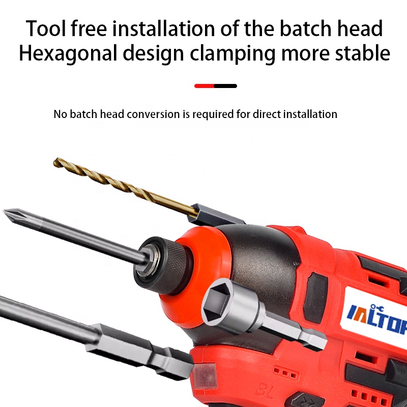 Brushless Lithium Battery Rechargeable Electric Screwdriver Include Battery & Charger & Carrying Plastic Box