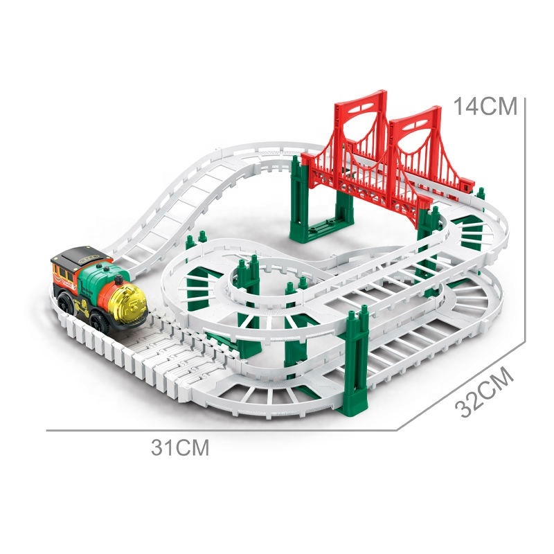 Baby Slot Toys Railway Track Toys Christmas Theme Electric Track Train Slot Toys with Sound Light for Kids