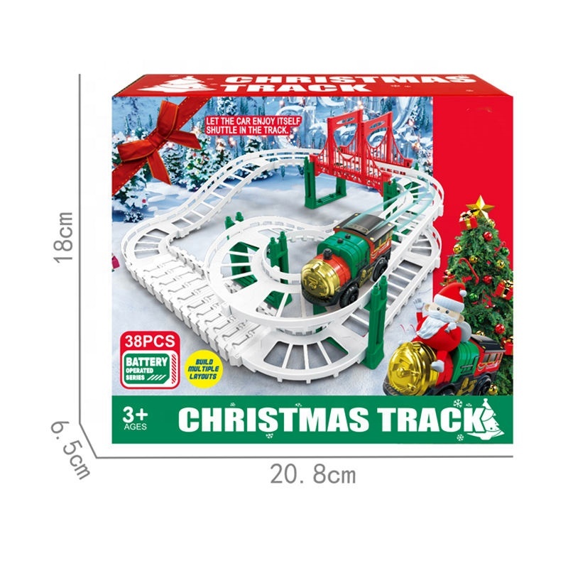 Baby Slot Toys Railway Track Toys Christmas Theme Electric Track Train Slot Toys with Sound Light for Kids