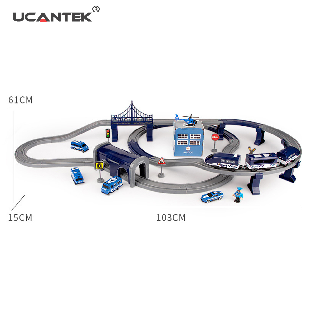 Assembly Electric Railway Train Track Toy With Sound 92PCS Train Set Electric On Track For Kids