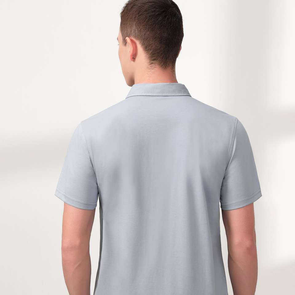 Men's Short Sleeve Quick-Dry Polo Shirt Male Summer Plain -Polo T-Shirt