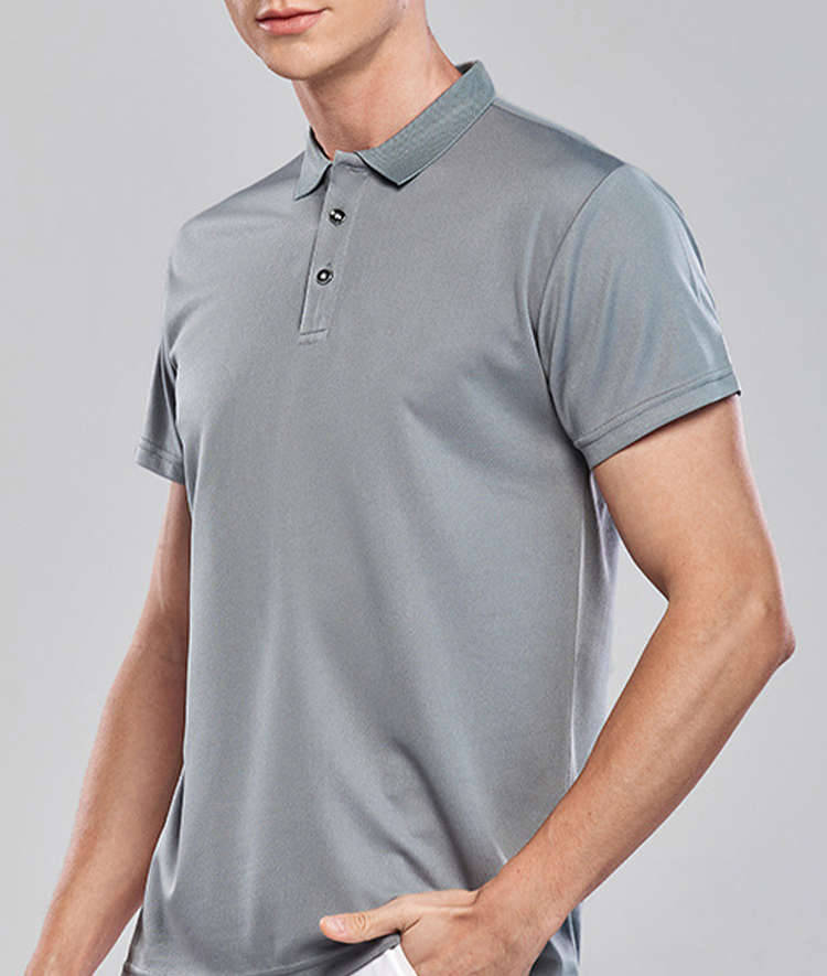 Men's Short Sleeve Quick-Dry Polo Shirt Male Summer Plain -Polo T-Shirt