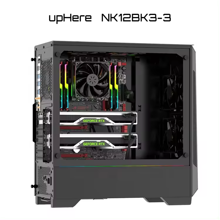 upHere 3pin 4pin Gaming PC Case Fan 120mm 12V DC Fan Quiet Computer Cooling Fan