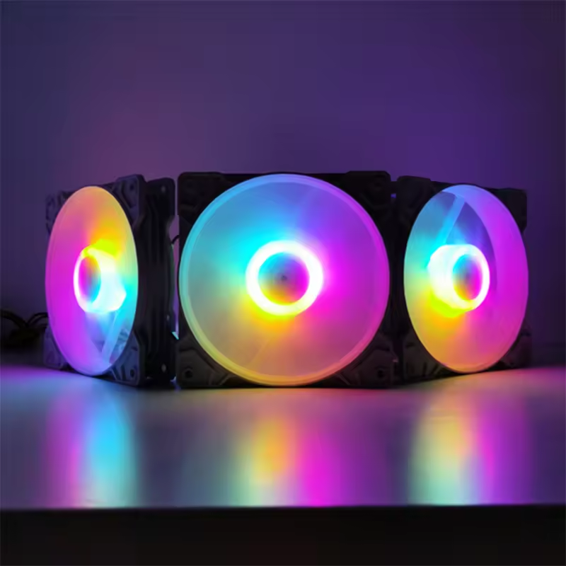 Case Fan 120mm Moon Shadow Computer Fan Radiator Fixed Color 4PIN to PSU Cooling Fan