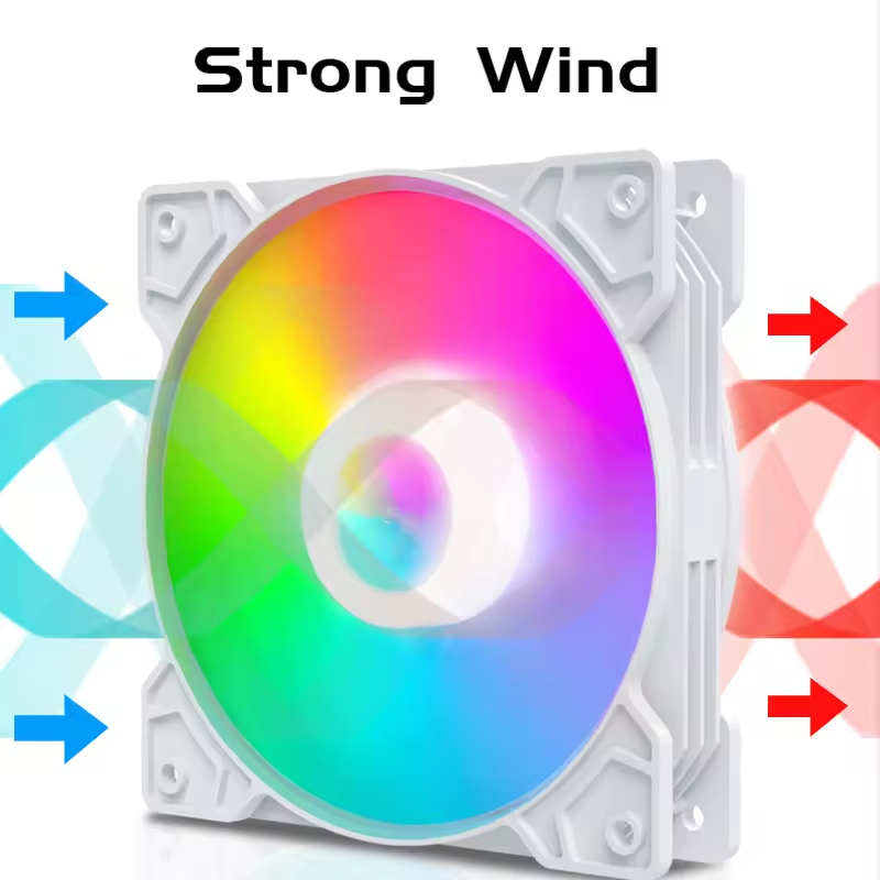 Case Fan 120mm Moon Shadow Computer Fan Radiator Fixed Color 4PIN to PSU Cooling Fan