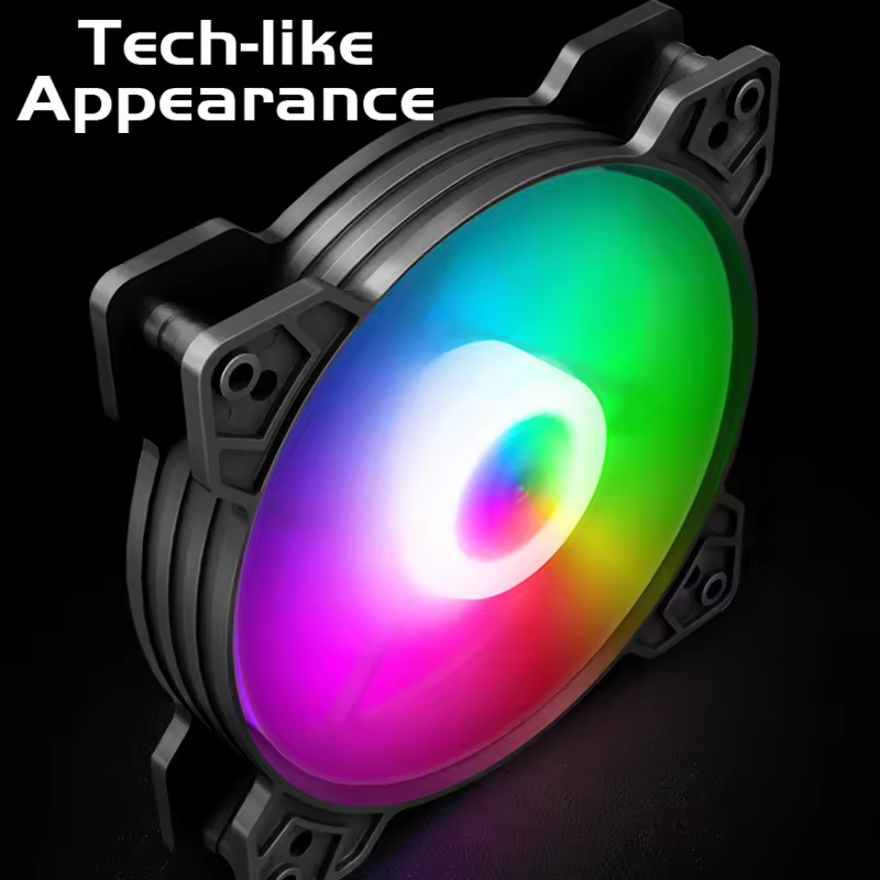 Case Fan 120mm Moon Shadow Computer Fan Radiator Fixed Color 4PIN to PSU Cooling Fan