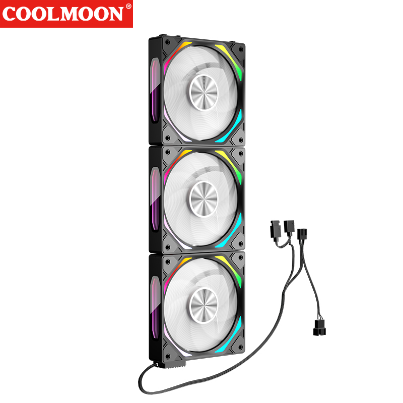 COOLMOON Gaming Computer Desktop Gaming PC Case Fan ARGB PWM 120mm Computer ARGB Fan
