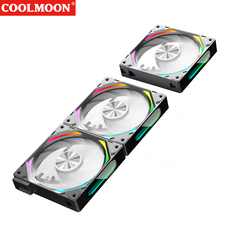 COOLMOON Gaming Computer Desktop Gaming PC Case Fan ARGB PWM 120mm Computer ARGB Fan
