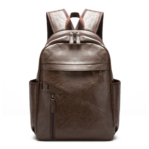 New style men's backpack Korean women's shoulder bag male leisure student school travel pu leather LAPTOP BACKPACK