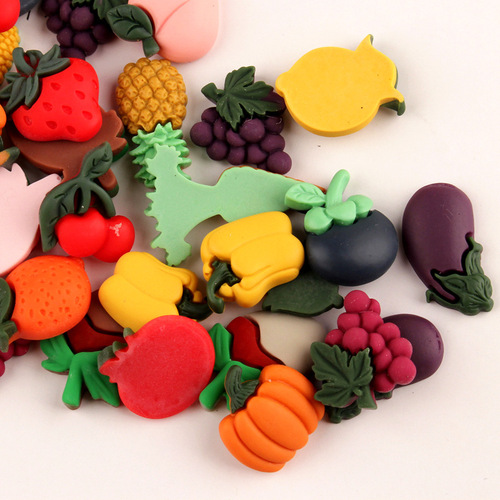 Win-top cheap price mat effect artificial fruit vegetable shape flat back resin cabochon for hair pin
