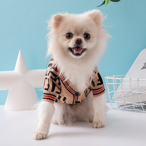 2022   Dog Sweater Luxury Designer Dog Clothes French Dog Clothes Luxury Brand Fashion Hand Knit Pet Sweater