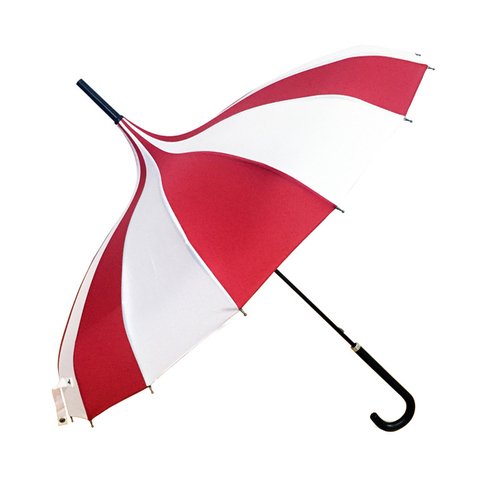 Princess Lace Pagoda Umbrellas For Straight Bar Semi Automatic Long Handle Hook Rain Gear Lady Sunshade umbrella  