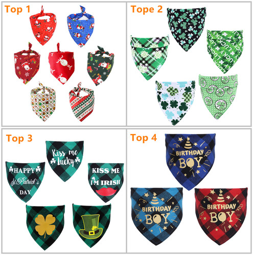   Solid Color Plaid Cotton Pet Scarf Dog Scarf Luxury Summer Easter Pet Bandana Dog Bandana for Dog Cat w