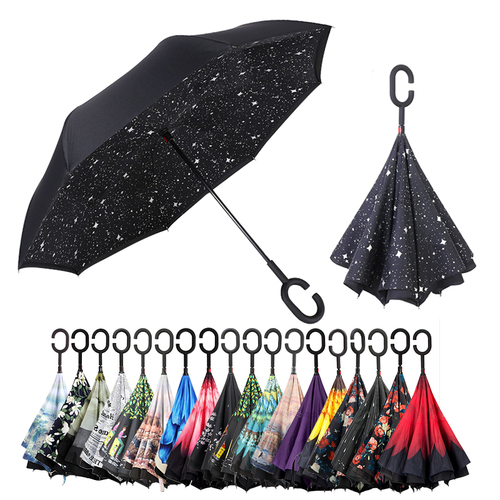  C handle windproof reverse inverted umbrella rain gear