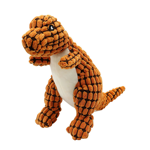 High Quality Durable Dinosaur Shaped Dog Squeaky Toy Plush Pet Plaything for Interactive Dog Fun
