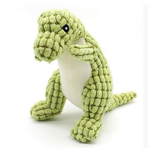 High Quality Durable Dinosaur Shaped Dog Squeaky Toy Plush Pet Plaything for Interactive Dog Fun