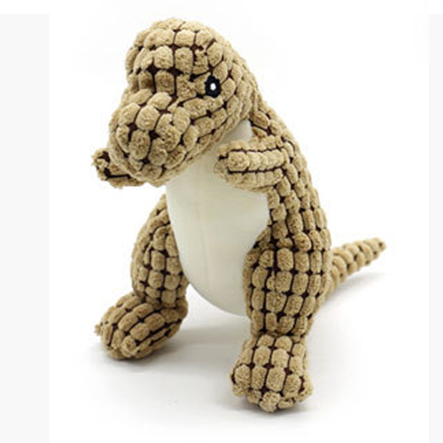 High Quality Durable Dinosaur Shaped Dog Squeaky Toy Plush Pet Plaything for Interactive Dog Fun