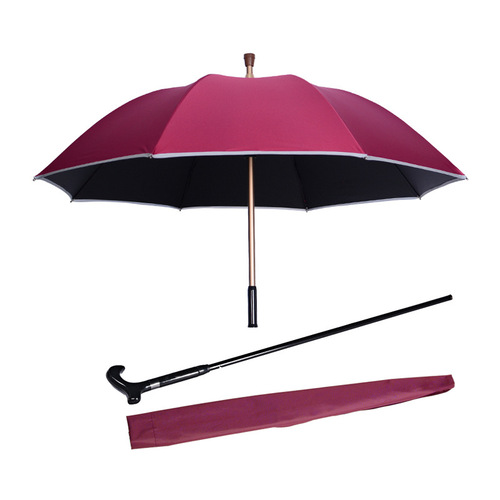 Non-slip Walking Stick Male Windproof Long Handle Rain Gear Men Creative Cane Climbing Umbrella