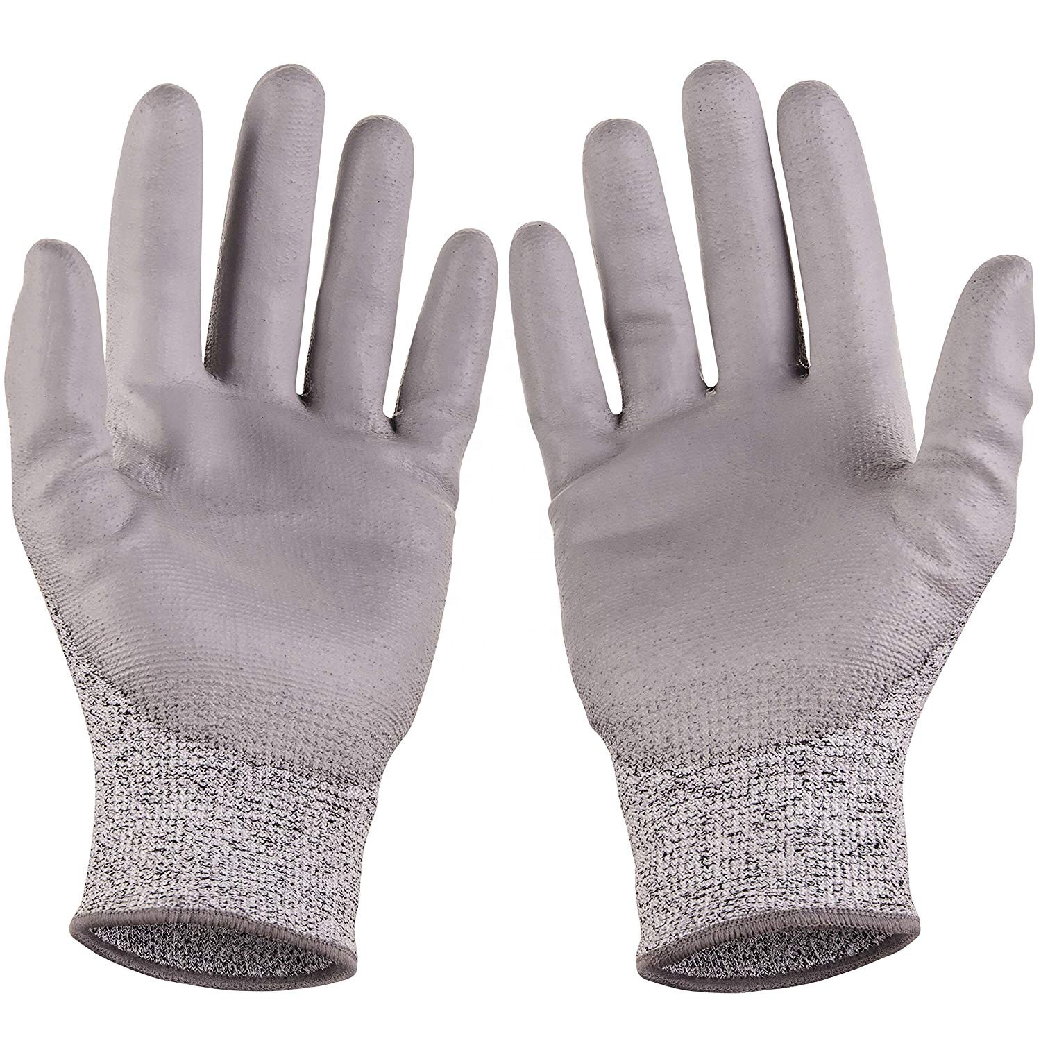 SUNSHINE HPPE En388 Glass Garden Protective Anti Cut Level 5 PU Coated Construction Work Safety Cut Resistant Gloves
