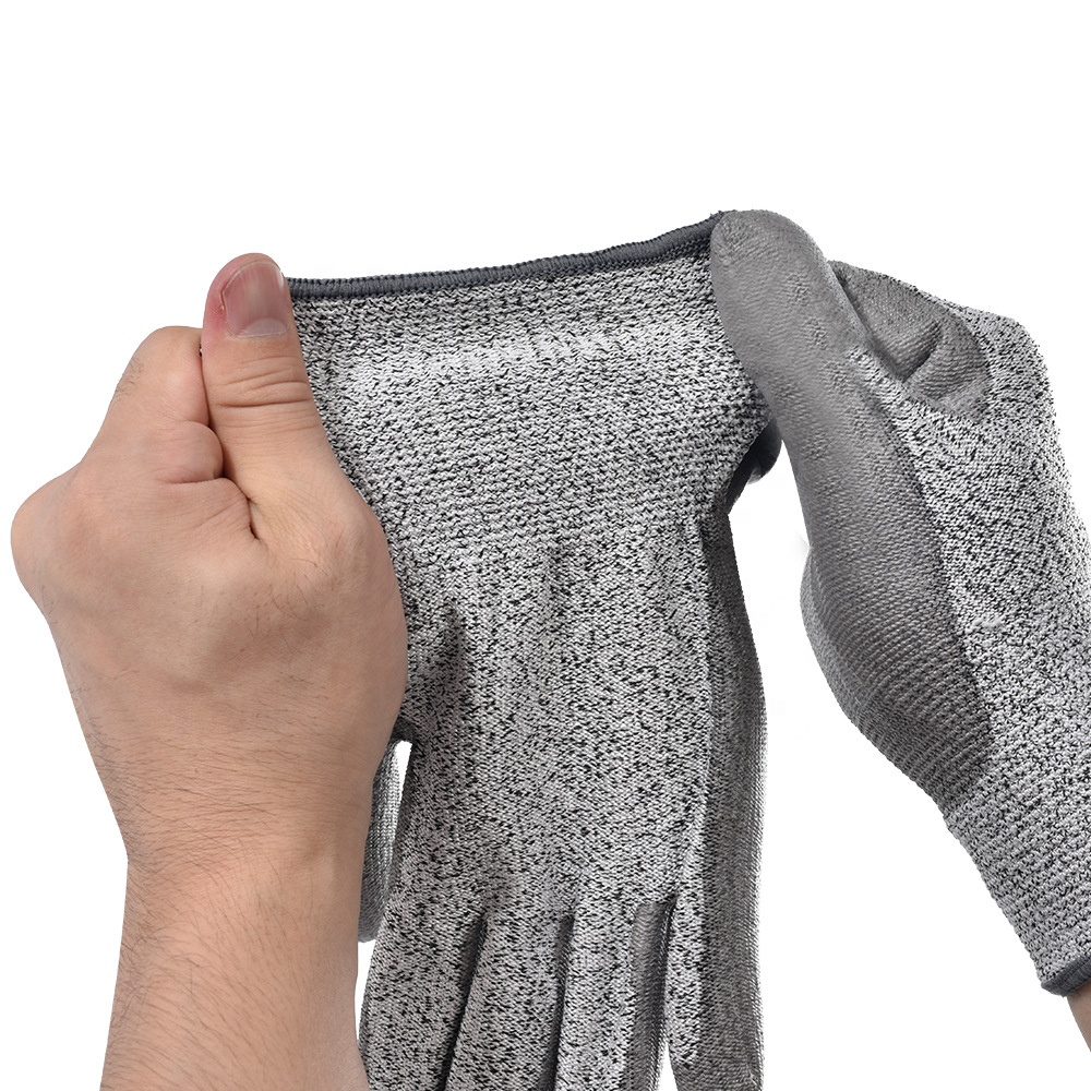 SUNSHINE HPPE En388 Glass Garden Protective Anti Cut Level 5 PU Coated Construction Work Safety Cut Resistant Gloves