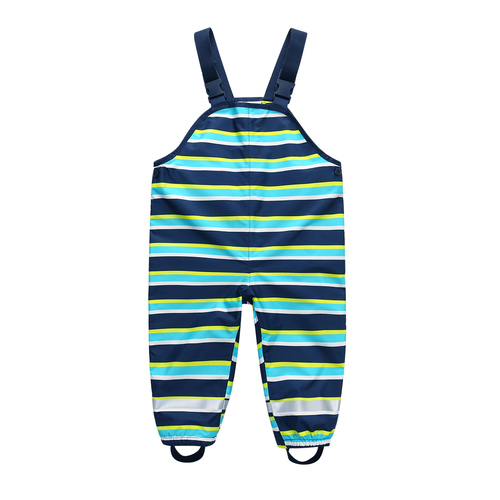  ization Kids rain trouser outdoor waterproof rain gear striped pattern bib pants