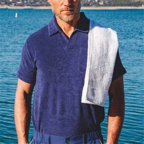 2022  Organic Cotton T Shirt Polo Shirt Terry Bullough Polo Towel T Shirt Men