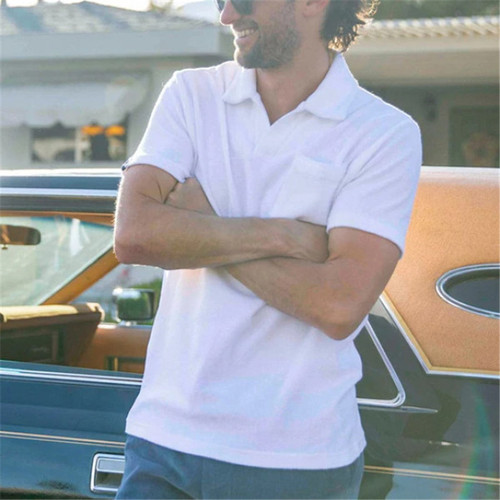 2022  Organic Cotton T Shirt Polo Shirt Terry Bullough Polo Towel T Shirt Men